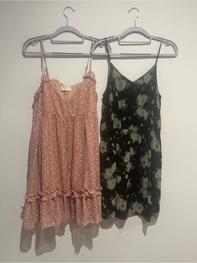 Dress Forum Floral Mini Dress Set - Pink Floral & Black Rose Print